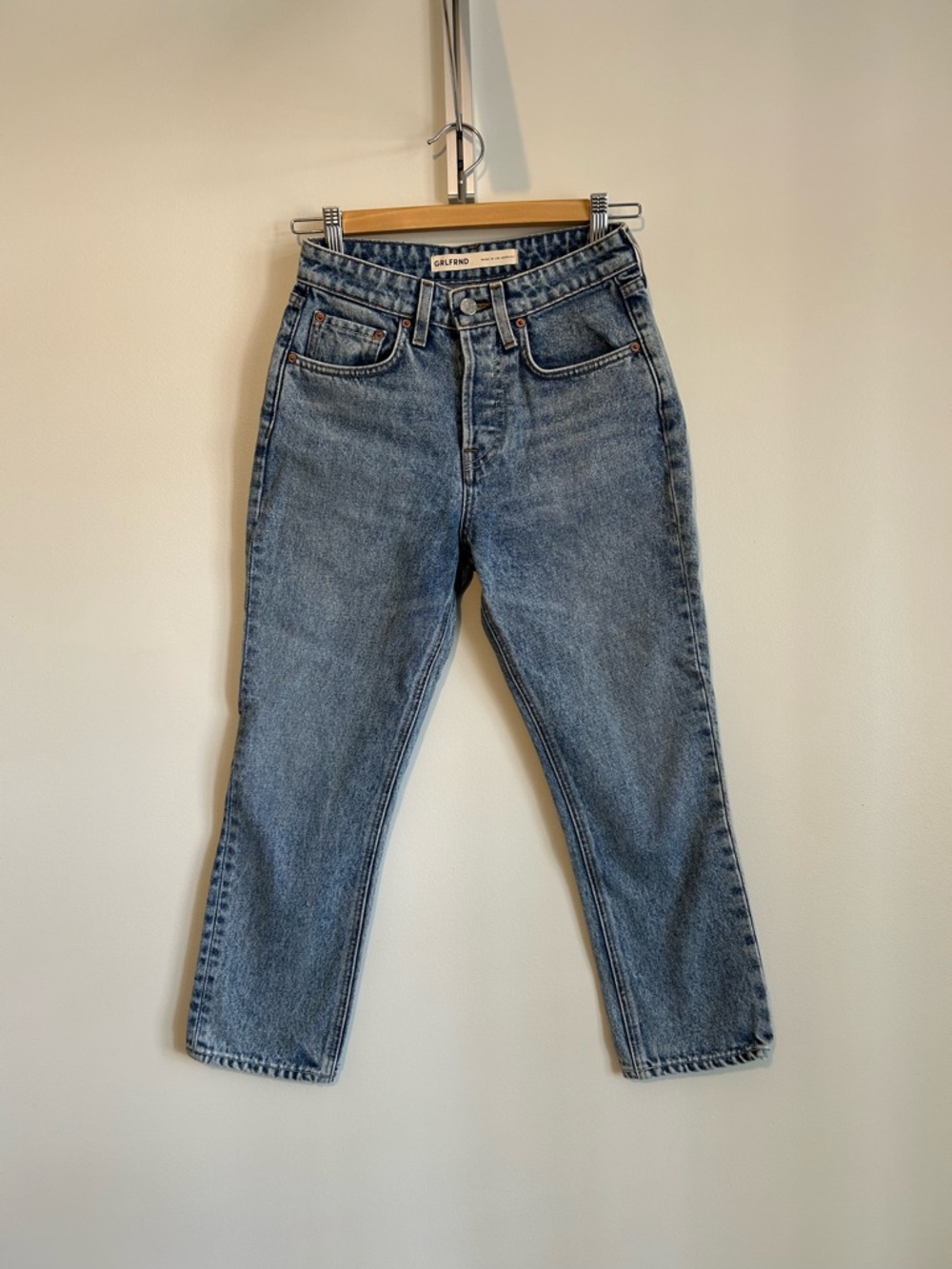 GRLFRND The Petite Karolina High Rise Straight Crop Jeans, Size 24P